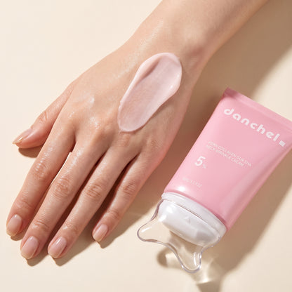Silky danchel cream texture swatch on skin